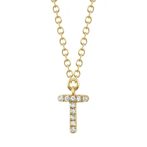 0.03CT DIAMOND NECKLACE - INITIAL T