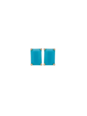 0.97ct Turquoise 18K Gold Stud Earrings