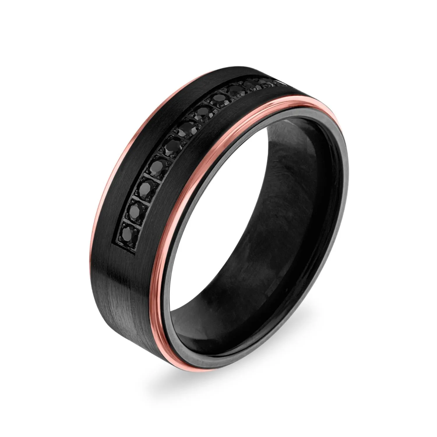 1/3 CTW Diamond Wedding Ring in Black Tungsten