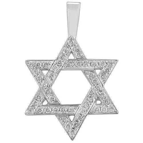 14K Solid Gold Men's Diamond Star of David Pendant 1.3 Cwt.