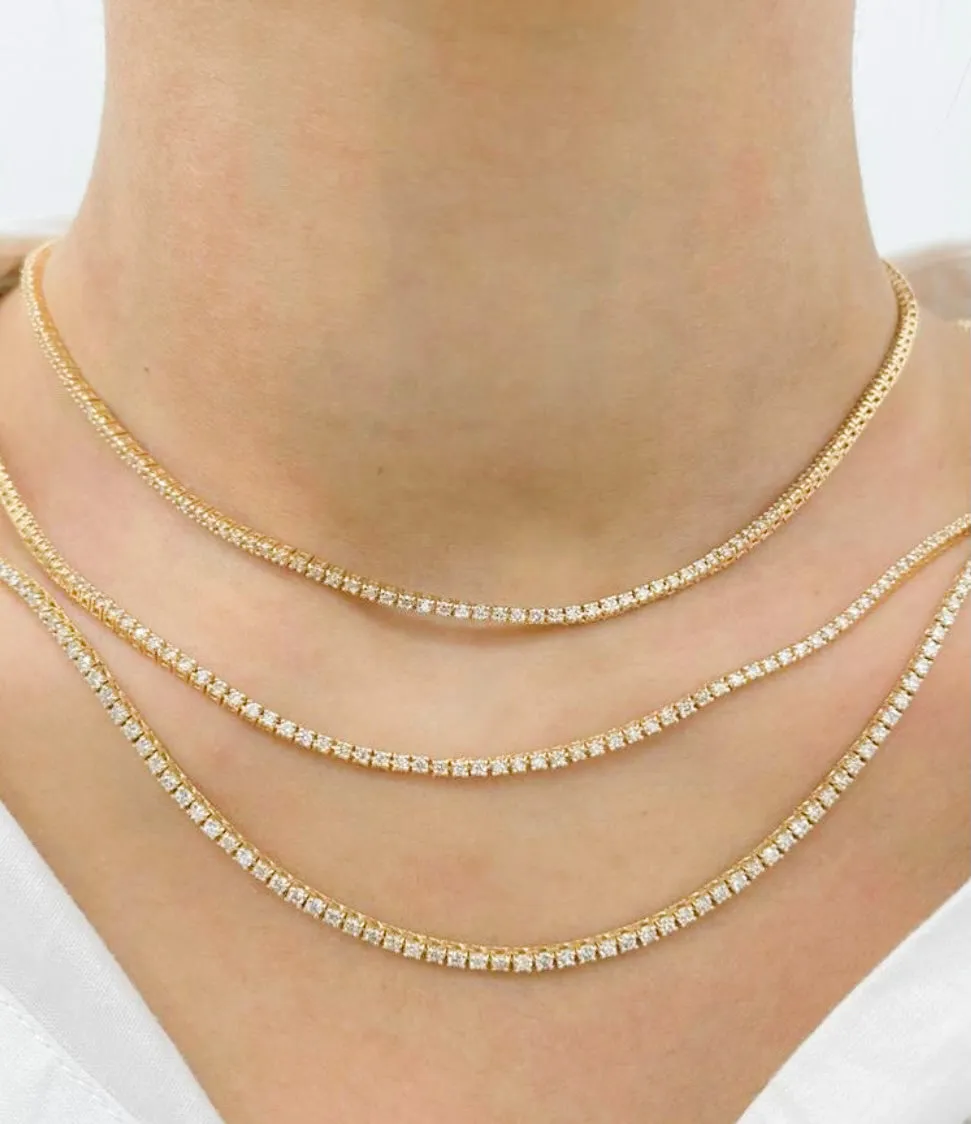 14k Tennis Necklace