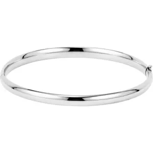 14K White 4.75 mm Hinged Bangle 7" Bracelet