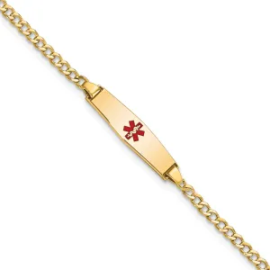 14K Yellow Gold Cuban Childrens ID Bracelet