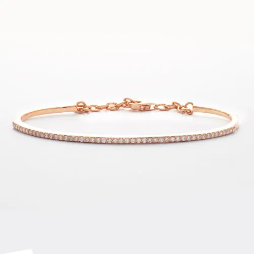 14KR 0.50CTW DIAMOND ADJUSTABLE BANGLE