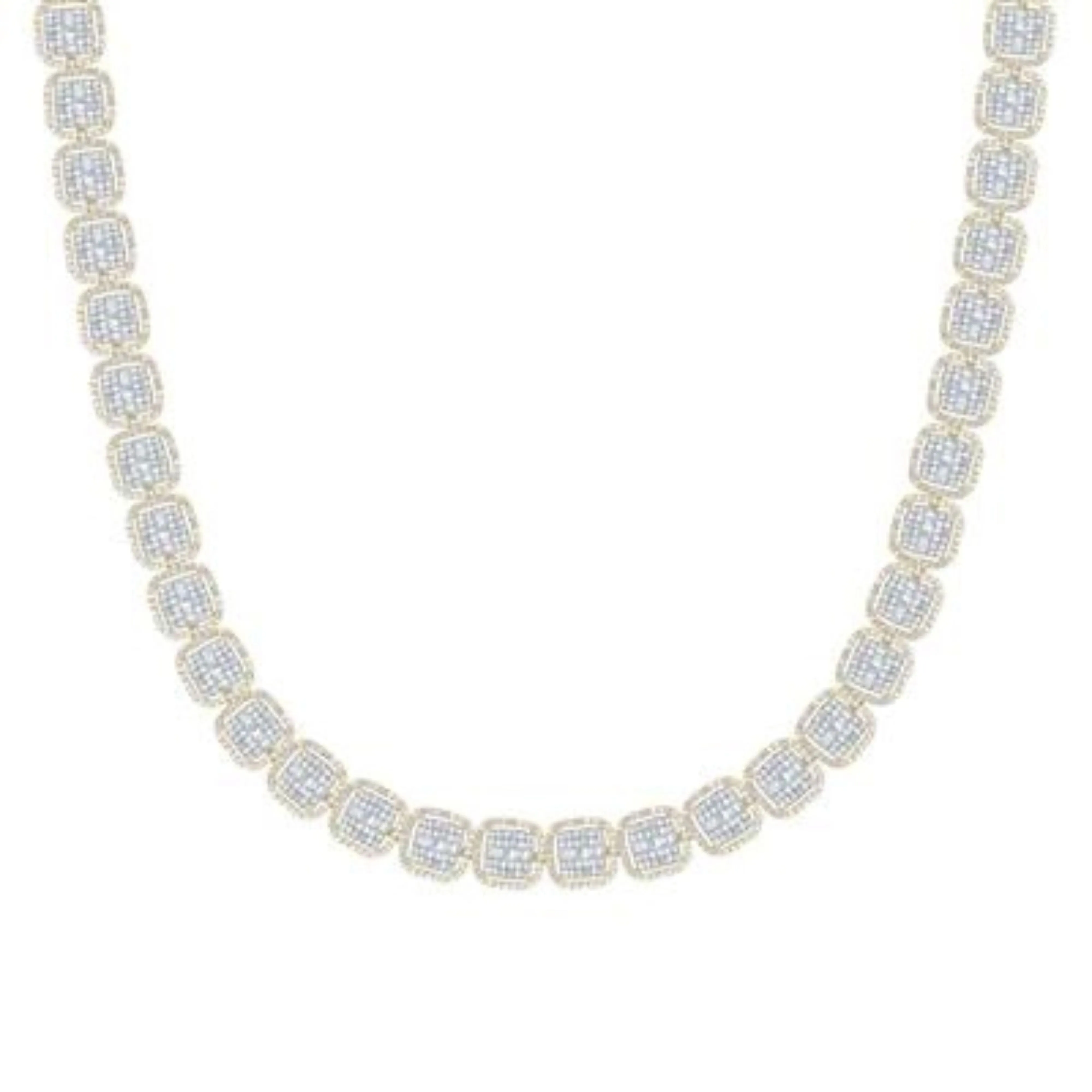 16CTW Diamond Cushion Fashion Ladies Necklace - 22" 10K Gold