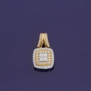 18ct Three Colour Gold Diamond Pendant