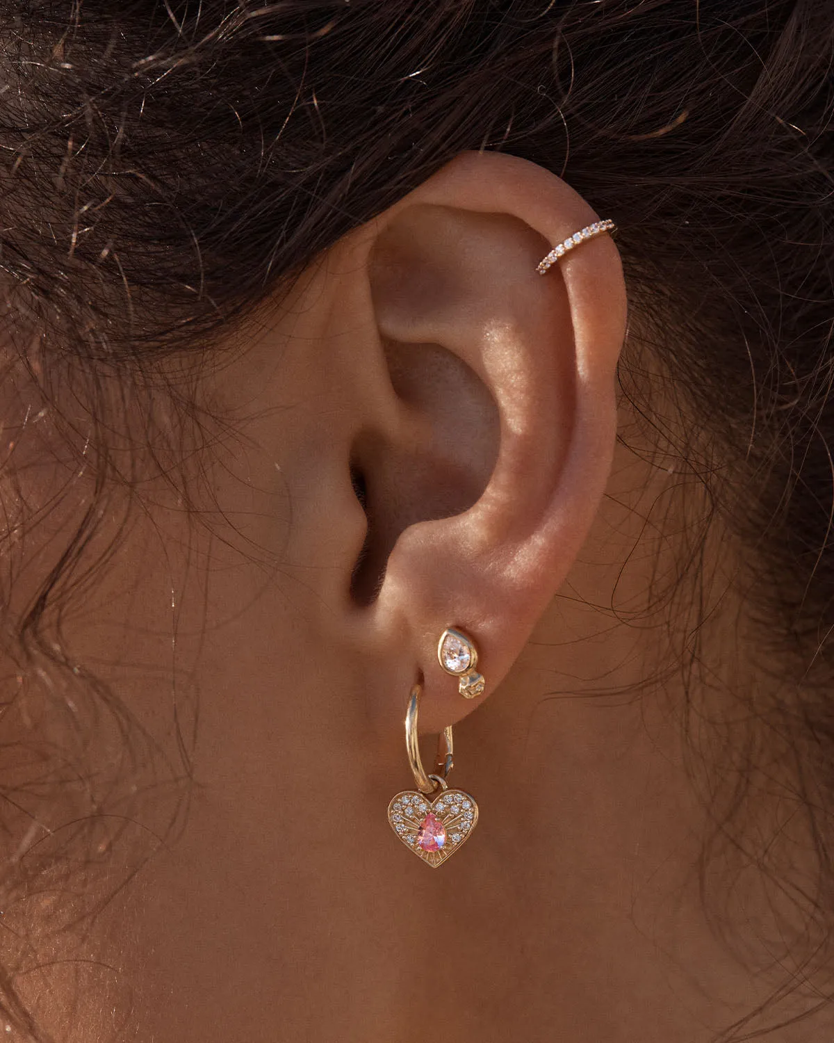 18k Gold Vermeil Connect With Your Heart Hoops