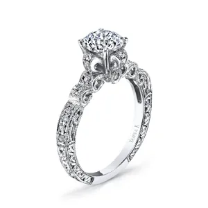 18K White Gold Diamond Engagement Ring