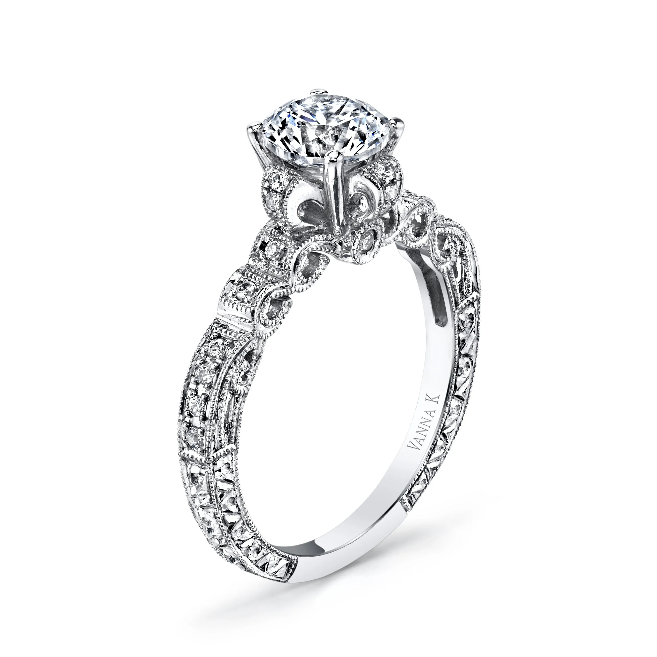 18K White Gold Diamond Engagement Ring