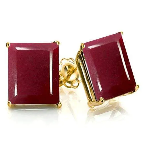 3.03 CT GENUINE RUBY 10KT SOLID GOLD EARRINGS STUD