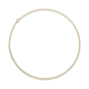 3.53CT DIAMOND BEZEL TENNIS NECKLACE