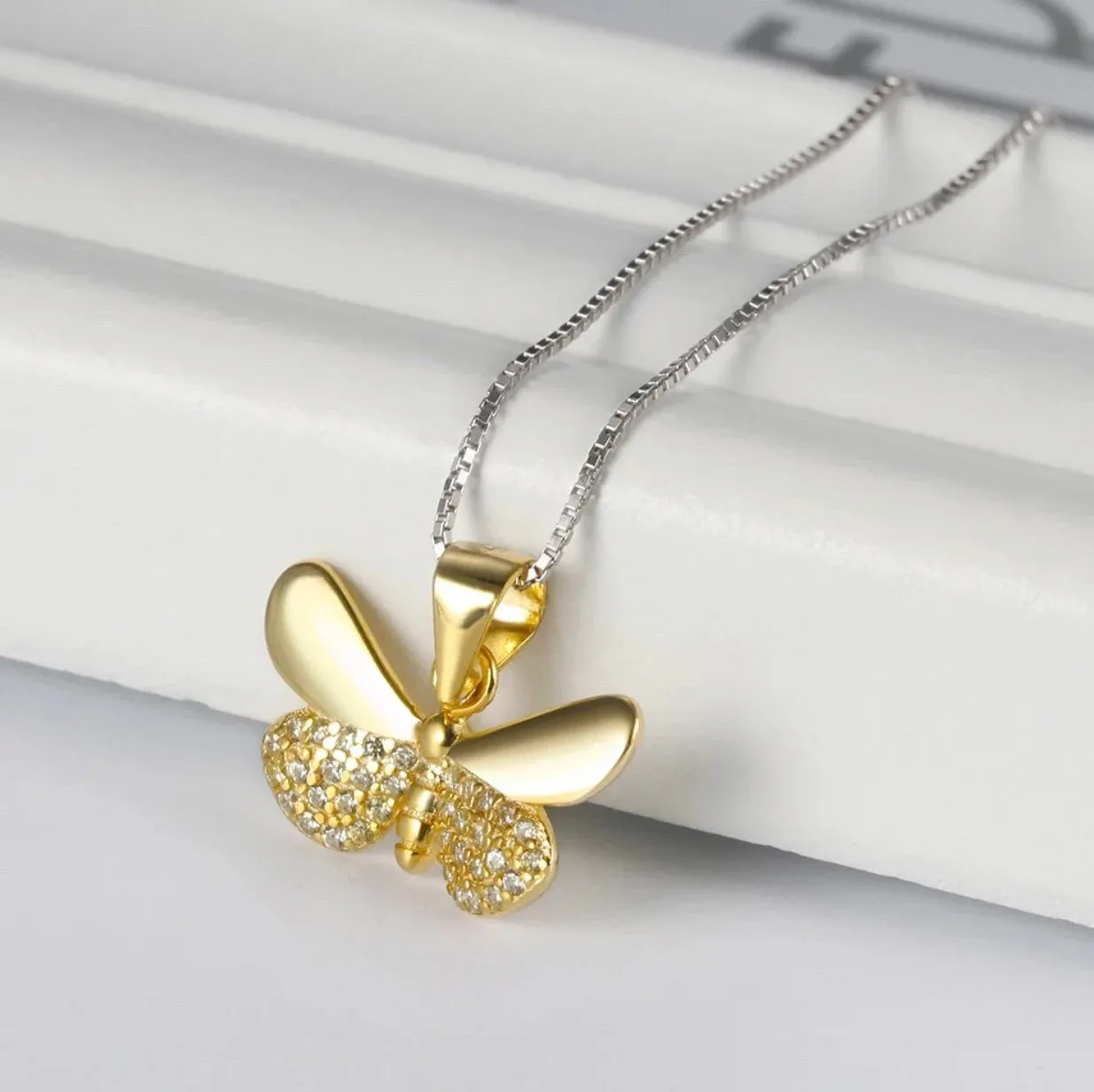 925 Sterling Silver Dainty Butterfly Necklace