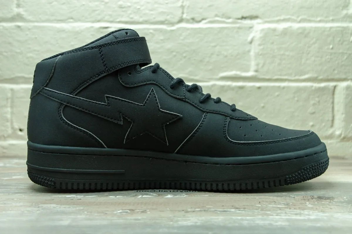 A Bathing Ape Bapesta M1 Mid Black Nubuck 1C30191021