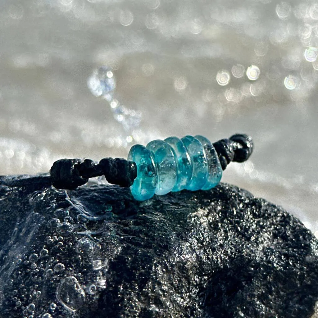 African Glass Ocean Blue Bracelet