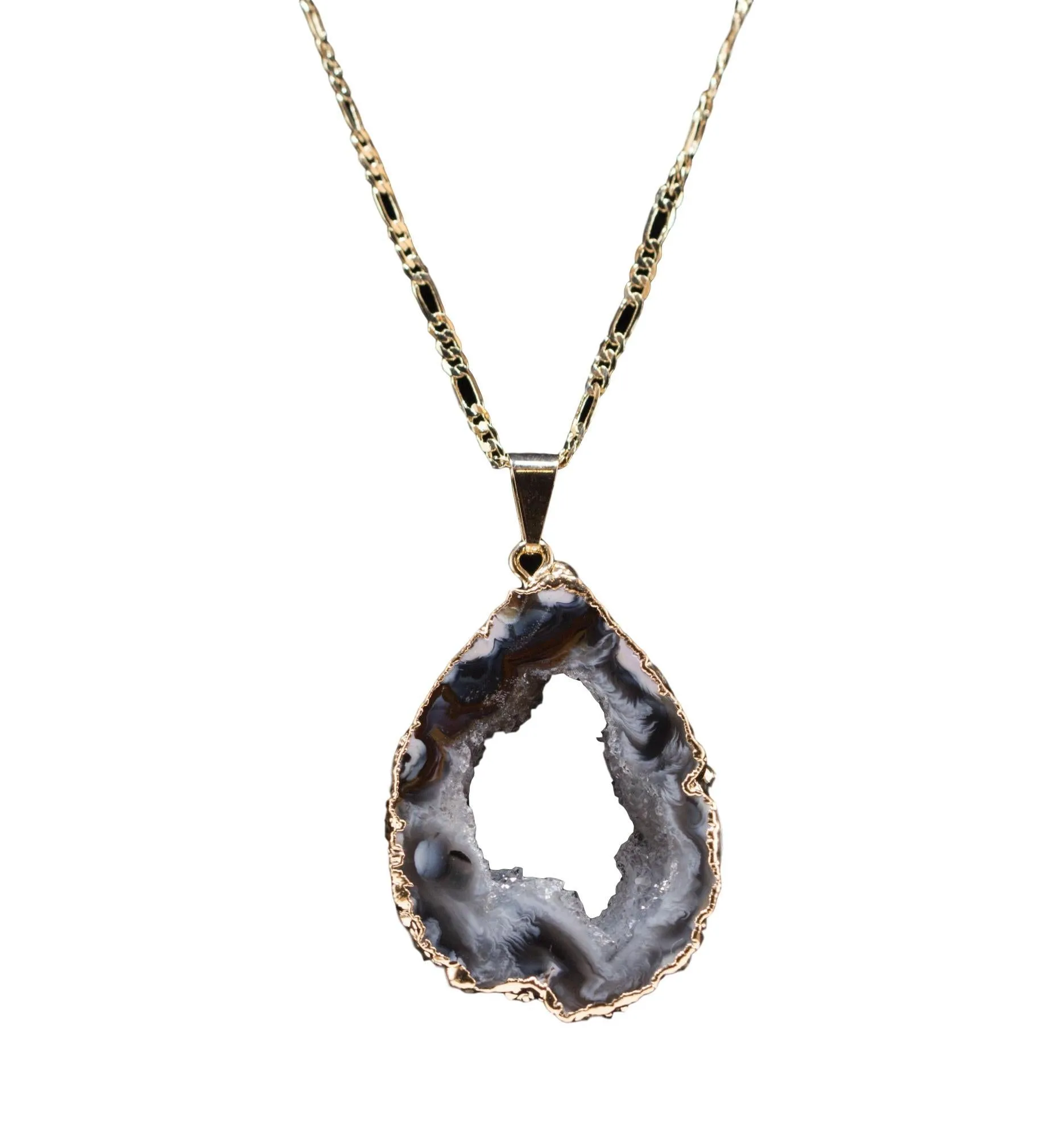 Agate Geode Chain Necklace