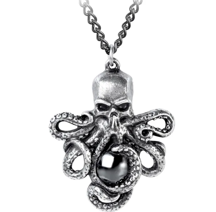 ALCHEMY OF ENGLAND SKULL HEAD OCTOPUS NECKLACE