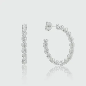 Alhambra Large Silver Hoop Earrings