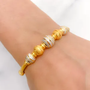 Alternating Two-Tone Bangle Bracelet