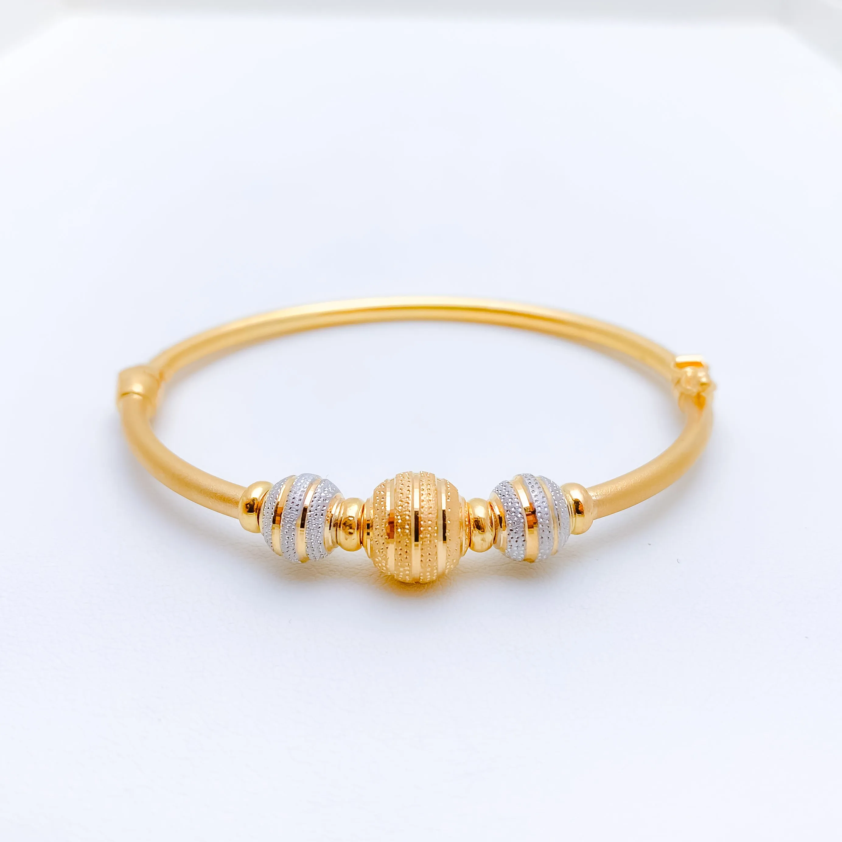 Alternating Two-Tone Bangle Bracelet