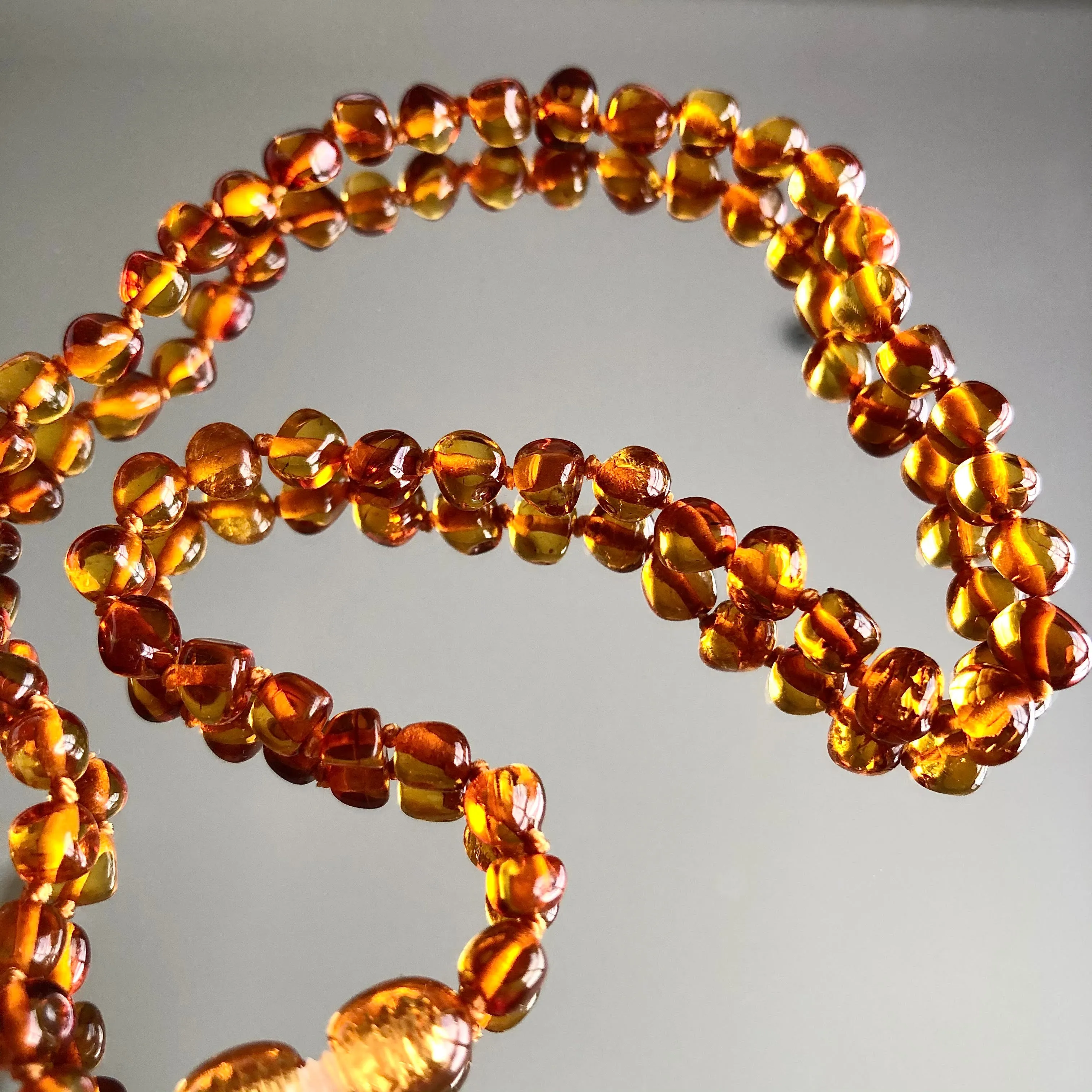 Amber Teething Necklace for Babies and Toddlers - Natural Solution for Teething Pain Relief