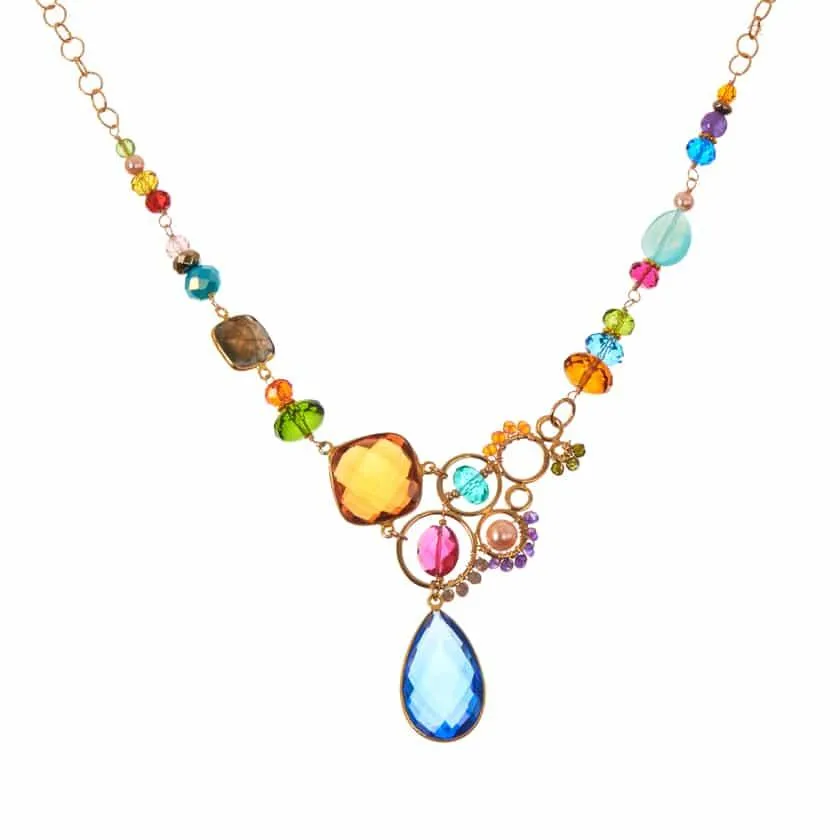 Arianna Large Bubble Colorful Gemstone Necklace