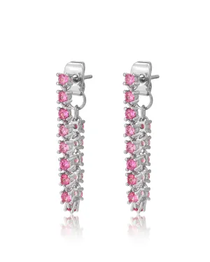 Ballier Chain Studs- Pink- Silver