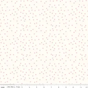 Bee Backgrounds Tiny Circle Coral Yardage by Lori Holt | Riley Blake Designs