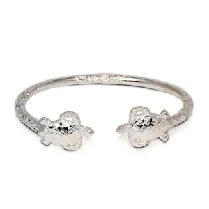 Better Jewelry Solid .925 Sterling Silver Sea Turtle Bangle, 1 piece