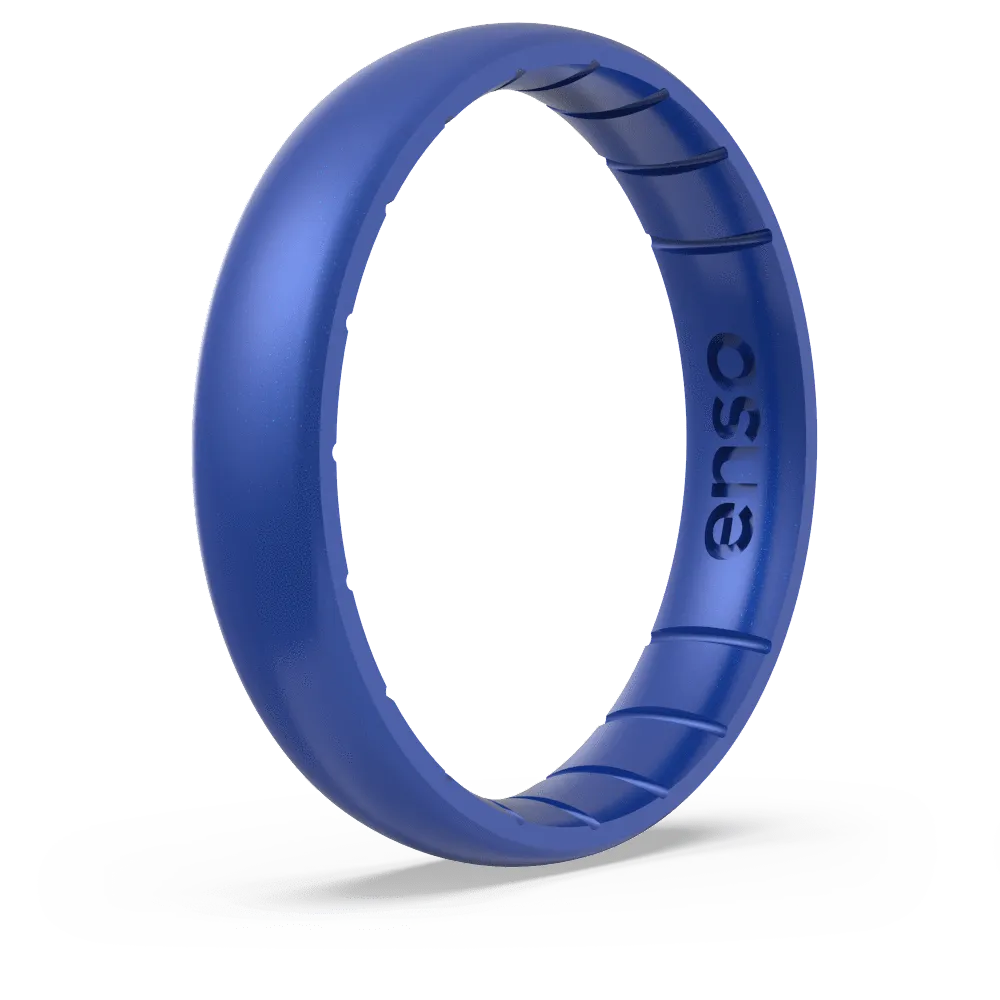 Birthstone Classic Thin Silicone Ring - Sapphire