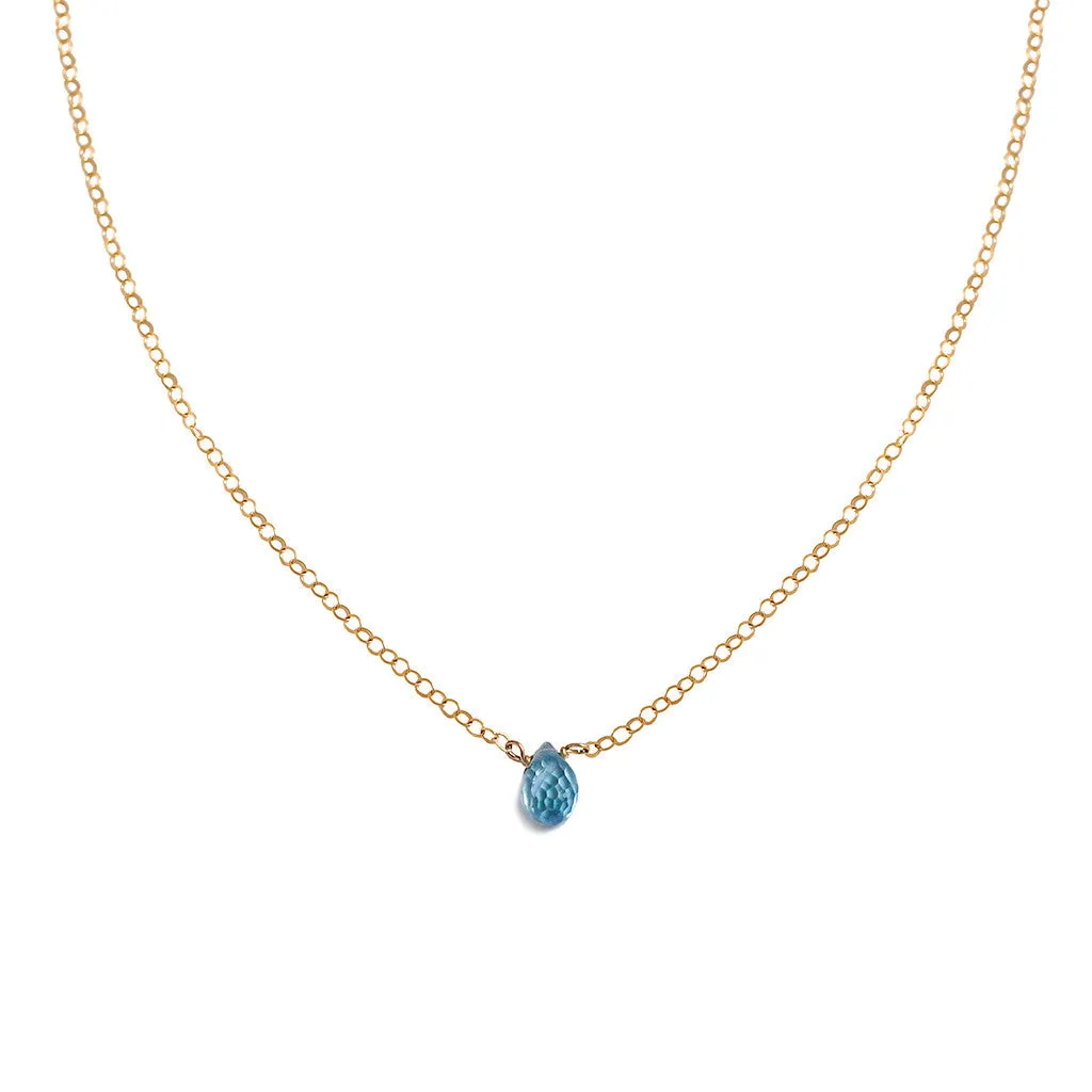 Blue Topaz Short Gemstone Necklace