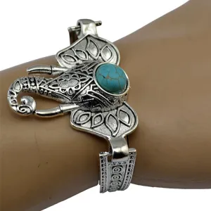 Bohemian Retro Vintage Tibet Silver Elephant  Bracelet