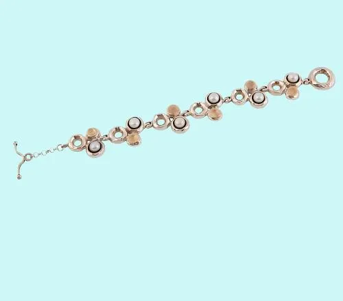 Bracelet for Woman. Sterling Silver and 9 carat with pearls