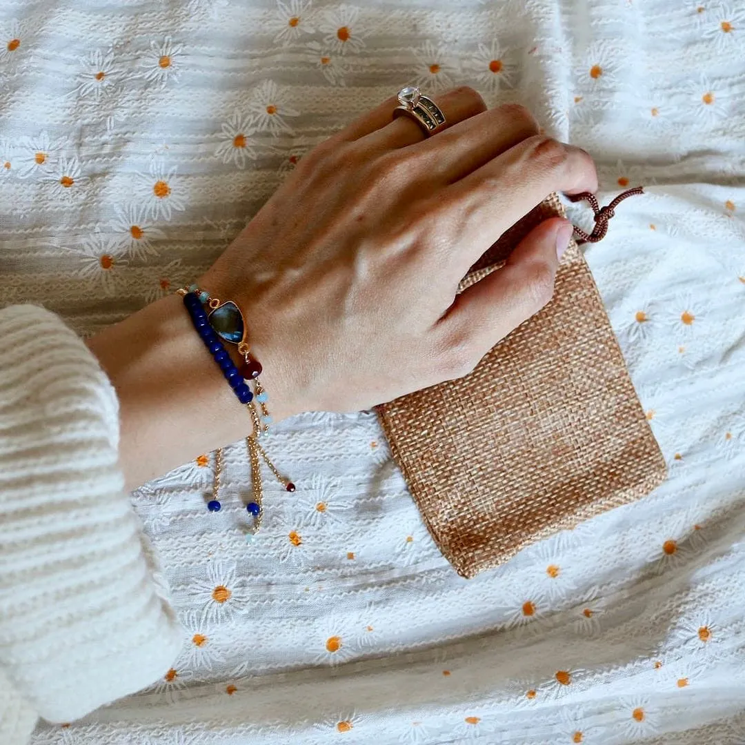 Bracelet Stacking Set: London Blue Quartz and Lapis Lazuli