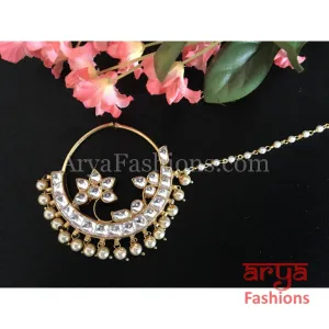 Bridal Flower Kundan Nose Ring