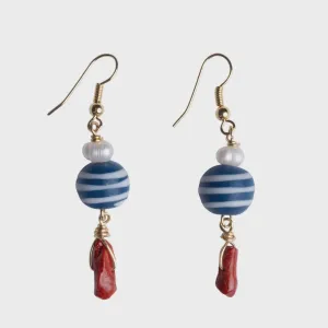 BRIWOK JEWELLERY Womens Helios Earrings - Blue & Red