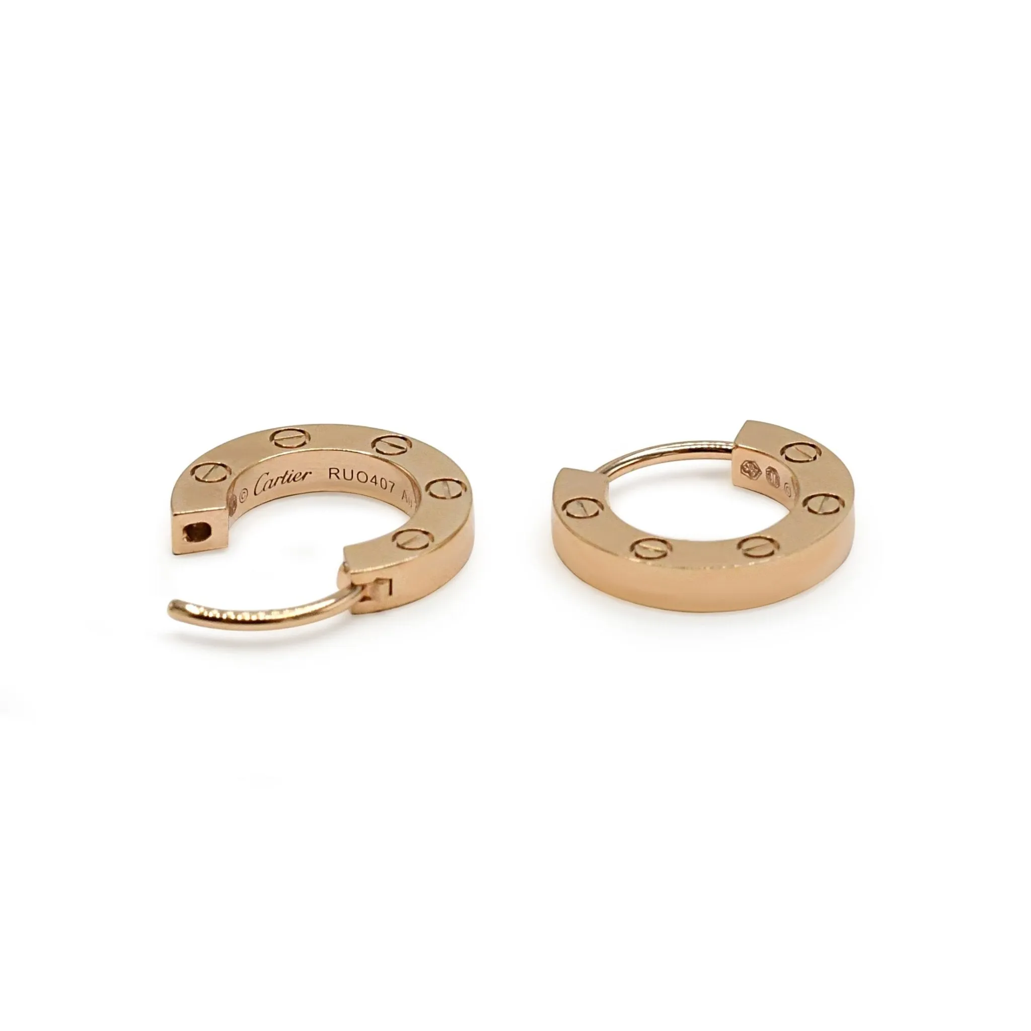 Cartier Love Hoop Earrings - 18ct Rose Gold