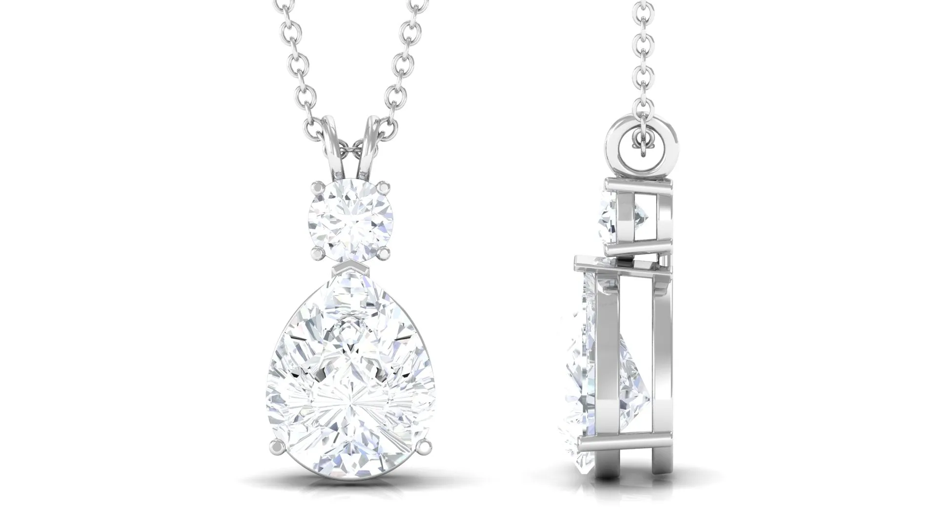 Certified Moissanite Teardrop Pendant Necklace