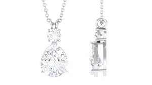 Certified Moissanite Teardrop Pendant Necklace