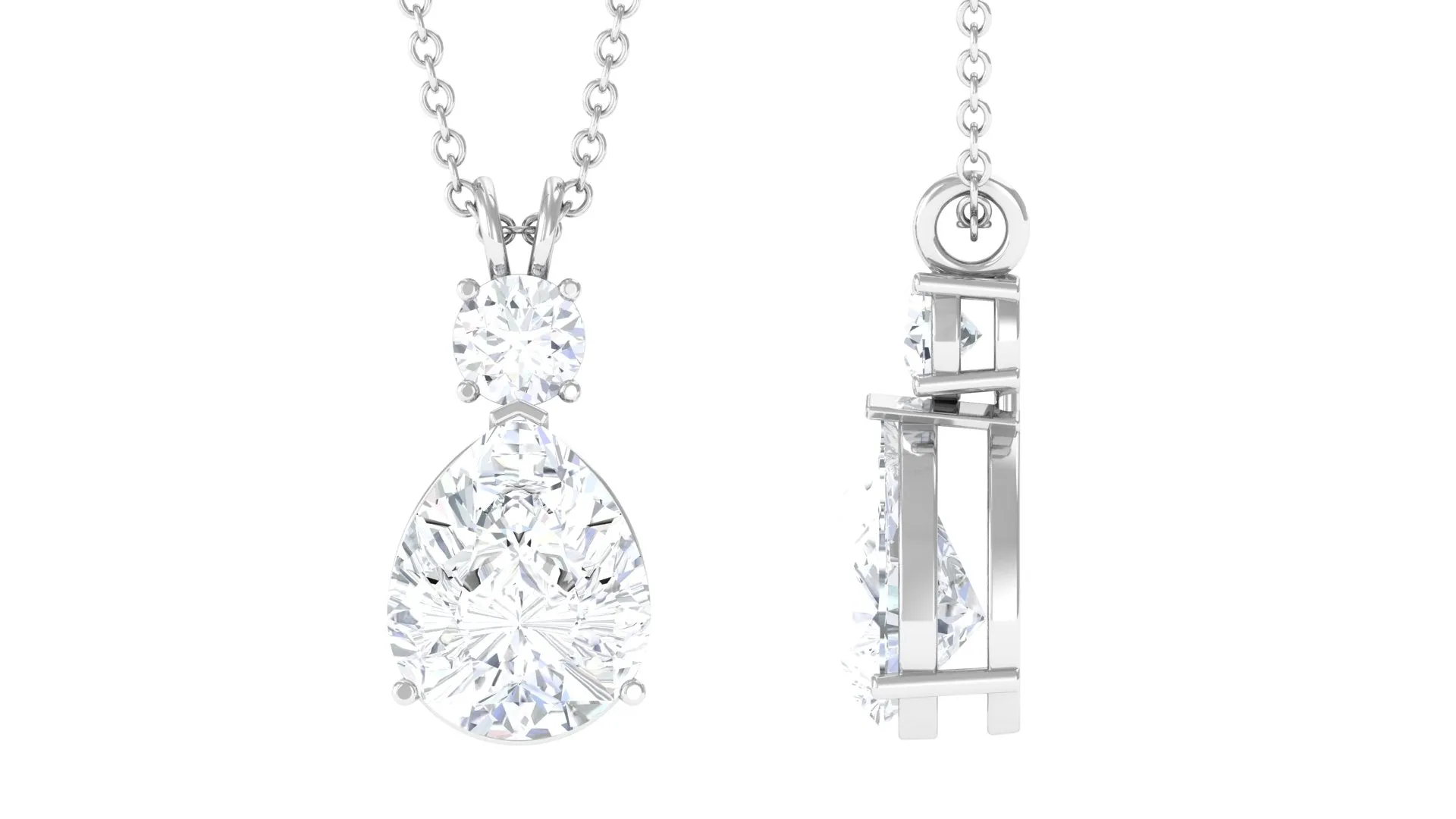 Certified Moissanite Teardrop Pendant Necklace