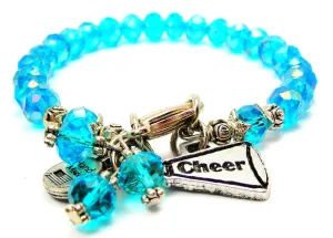 Cheer Horn Megaphone Splash Of Color Crystal Bracelet