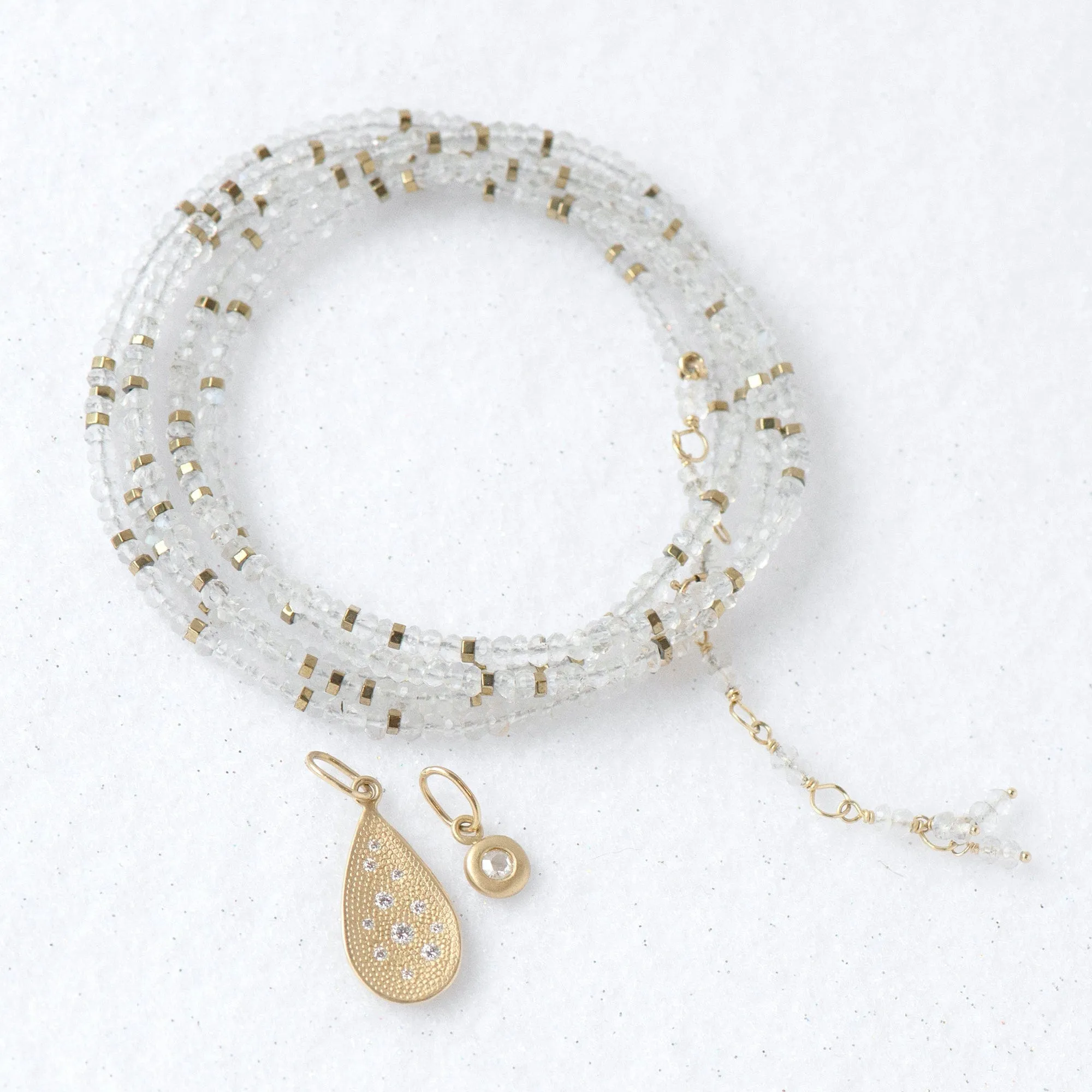 Confetti Moonstone Wrap Bracelet & Necklace