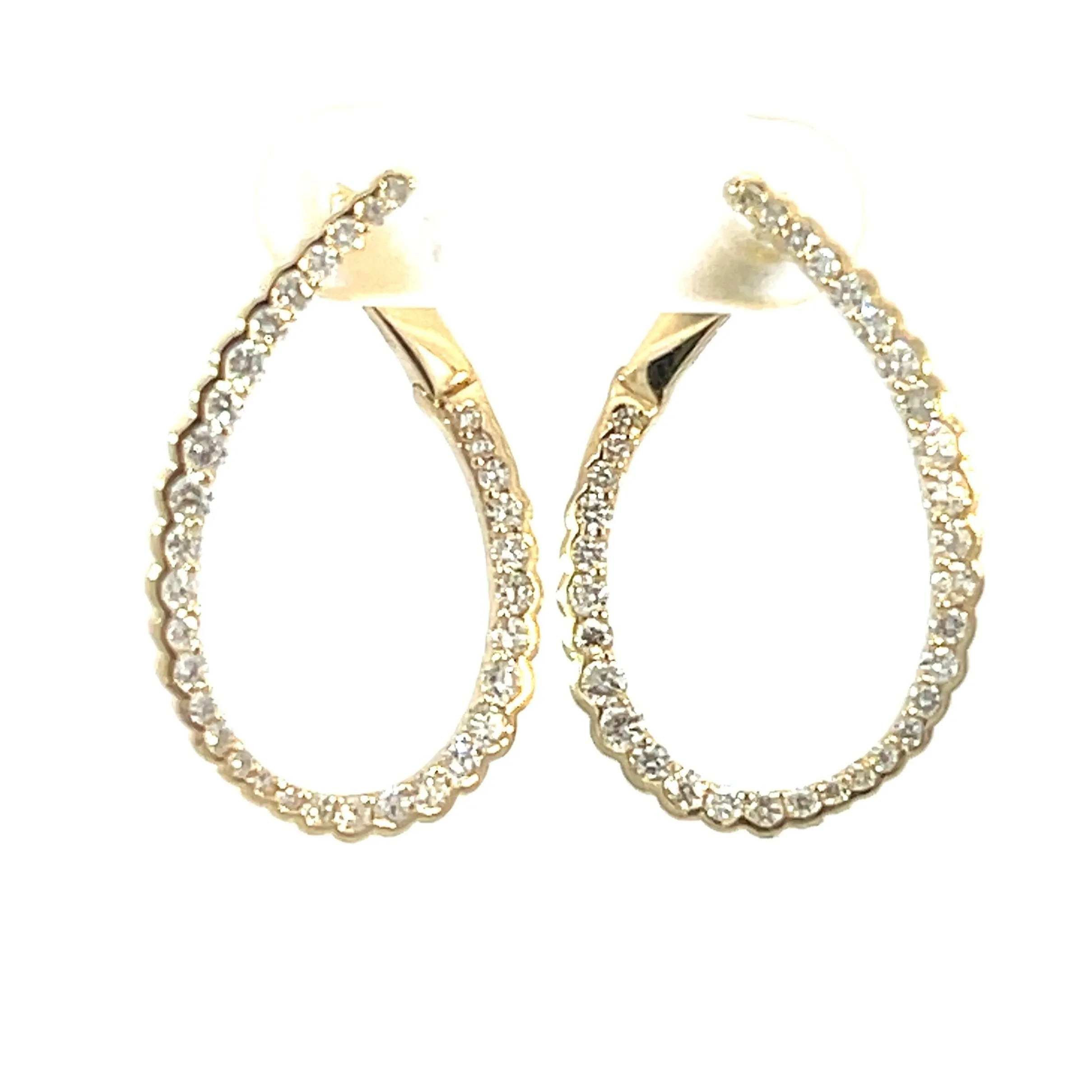 Contoured Inside Out Diamond Hoop Earrings