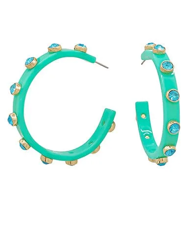 Crystal Station Acetate Hoops - Thin