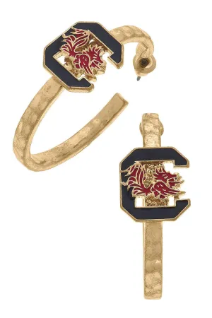 CV Enamel Attached Block C Earring