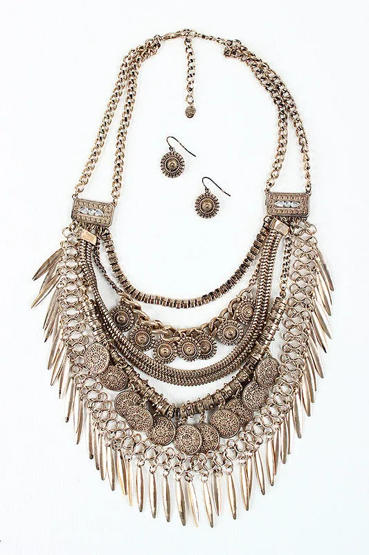 Dangle Charm Statement Necklace