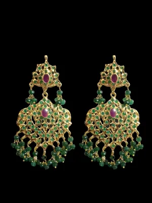 DER513 Ekta  ruby emerald earrings (READY TO SHIP)