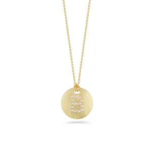 Disc Pendant with Diamond Initial B