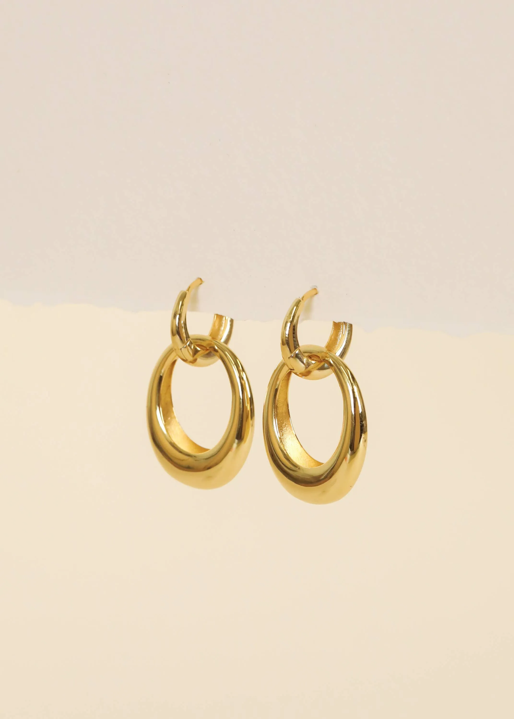 Double Gold Hoop Earrings