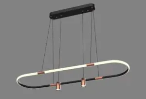 Draga Luxury Black and Gold Linear LED Pendant Light