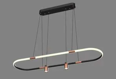 Draga Luxury Black and Gold Linear LED Pendant Light